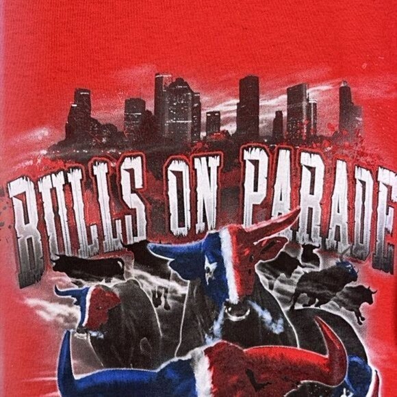 Bulls on Parade Houston Texans Red Tee size Large NWOT Gildan Preshrunk Cotton - Picture 5 of 12
